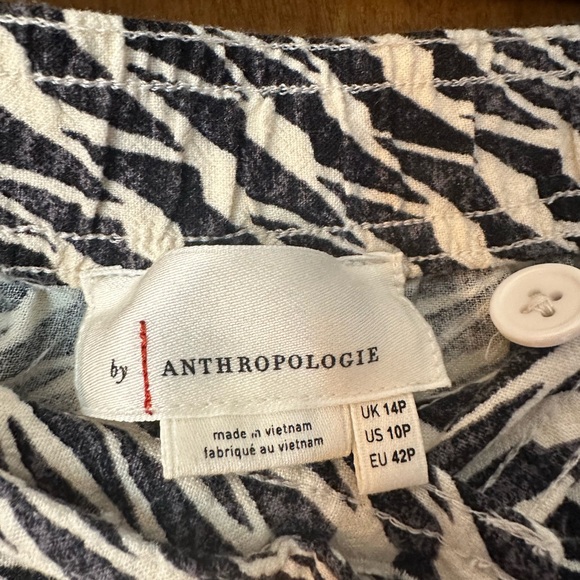 Anthropologie bolt print linen blend Harlem Jogger pant size 10 petite - Picture 3 of 7